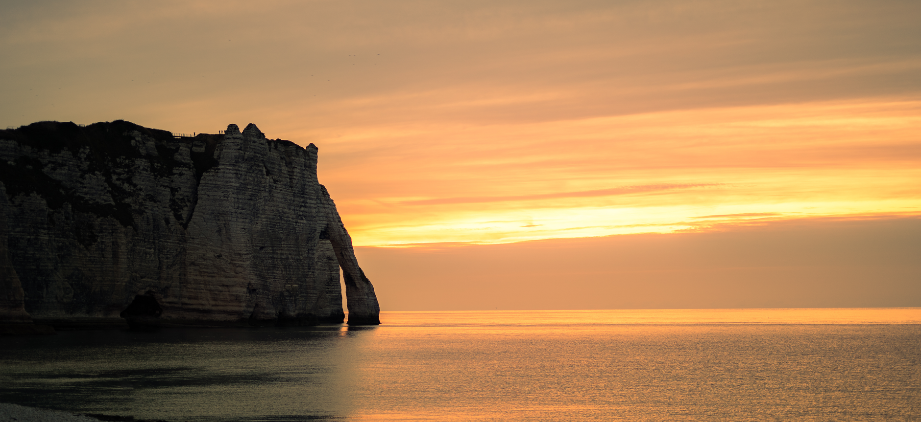 Les plus beaux paysages de — falaises de Normandie coucher de soleil